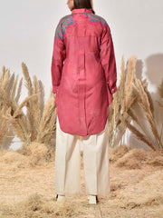 Red Vasansi Silk Printed Shirt