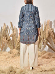 Dark Grey Dobby Cotton Printed Kurta