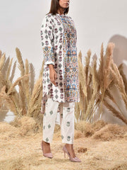 White Cotton Printed Co Ord Set