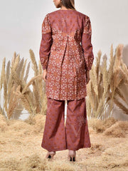 Brown Cotton Printed Co Ord Set