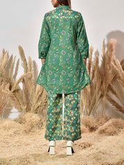 Green Cotton Printed Co Ord Set