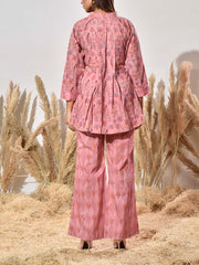 Pink Cotton Printed Co Ord Set