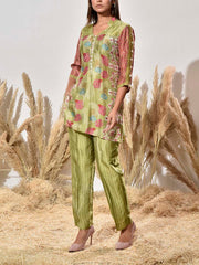 Green Vasansi Silk Printed Co Ord Set