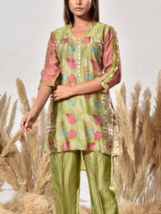 Green Vasansi Silk Printed Co Ord Set