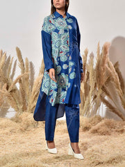 Blue Vasansi Silk Printed Kurta And Pant Set