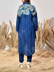 Blue Vasansi Silk Printed Kurta And Pant Set