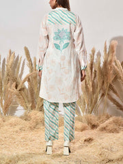 Off- White Cotton Printed Co Ord Set