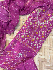 Onion Pink Vasansi Silk Dress Material