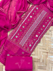 Rani Pink Vasansi Silk Dress Material