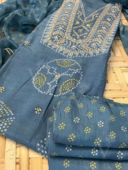 Grey Vasansi Silk Dress Material