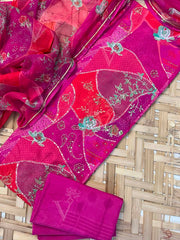 Rani Pink Vasansi Silk Dress Material