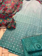 Peach Chanderi Silk Dress Material
