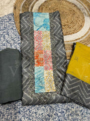 Grey Summer Silk Dress Material