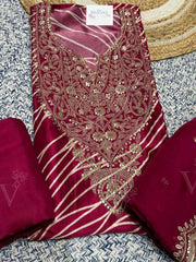 Maroon Summer Silk Dress Material