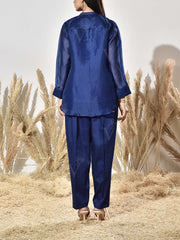Blue Organza Co Ord Set