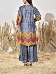 Grey Vasansi Silk Embroidered Kurta and Pant Set