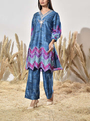 Blue Vasansi Silk Embroidered Kurta and Pant Set