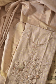 Golden Tissue Silk Dress Material