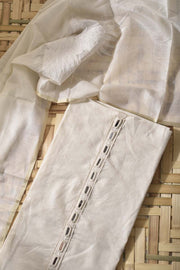 Off White Chanderi Cotton Dress Material