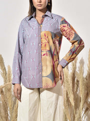 Grey Cotton Printed Shirt