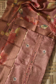 Peach Tissue Cotton Dress Material