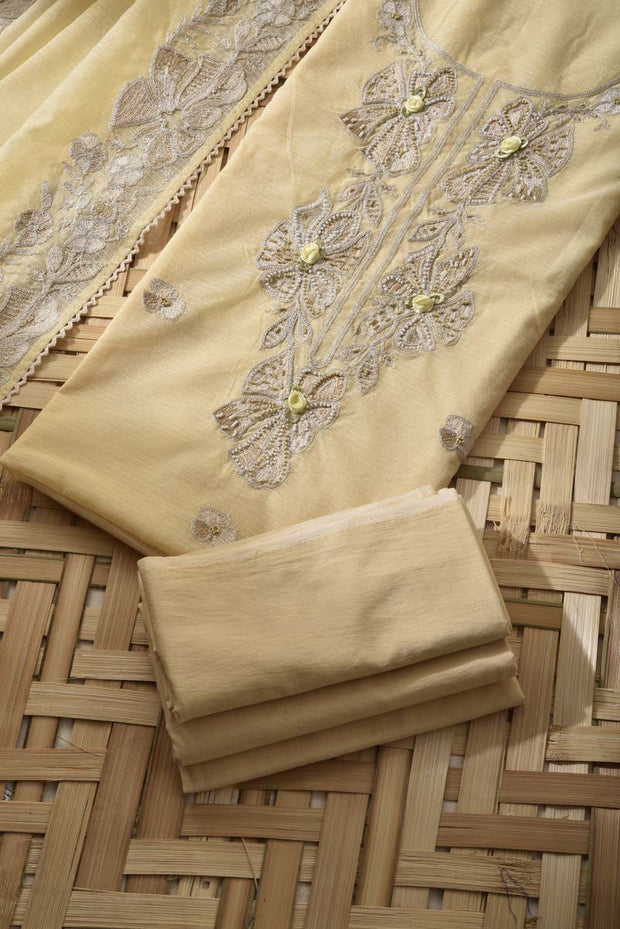 Yellow Kota Cotton Dress Material