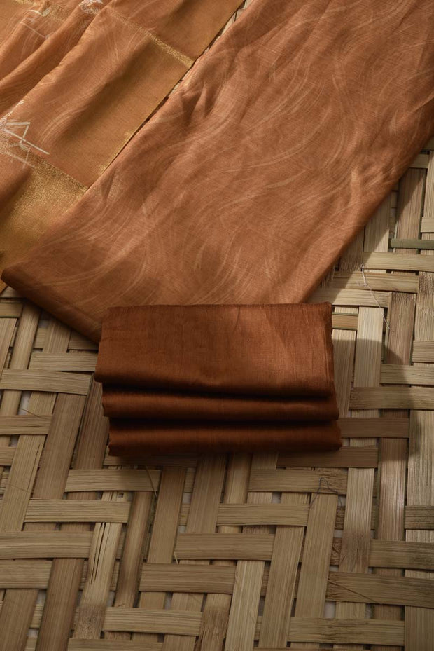 Mustard Tissue Cotton Dress Material