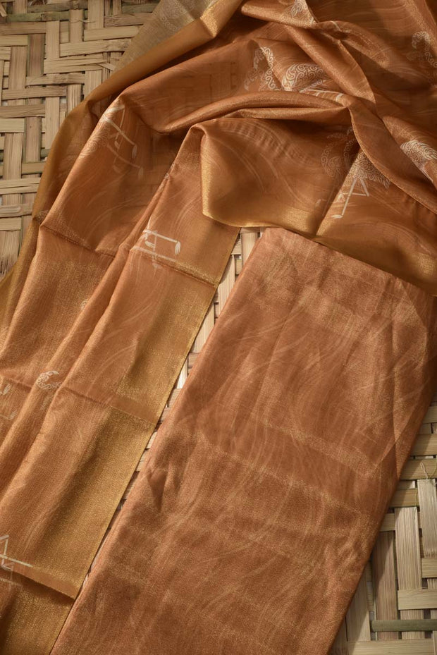 Mustard Tissue Cotton Dress Material
