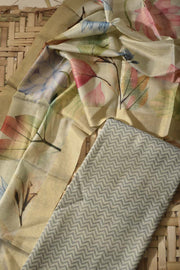 Pista Green Tissue Cotton Dress Material