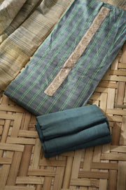Green Chanderi Cotton Dress Material