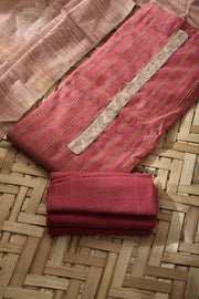 Pink Chanderi Cotton Dress Material