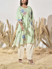 Green Vasansi Silk Printed Kaftan Top