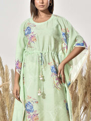 Green Vasansi Silk Printed Kaftan Top