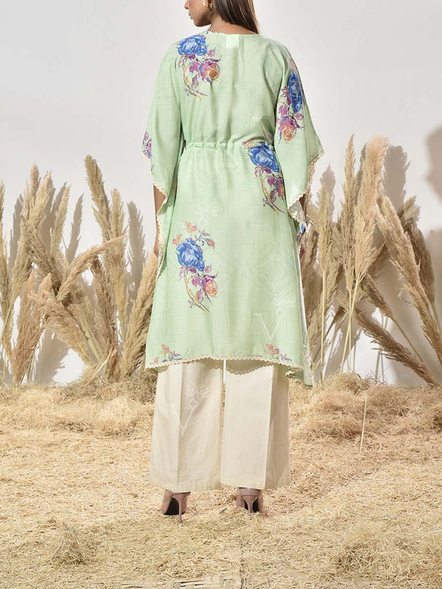 Green Vasansi Silk Printed Kaftan Top