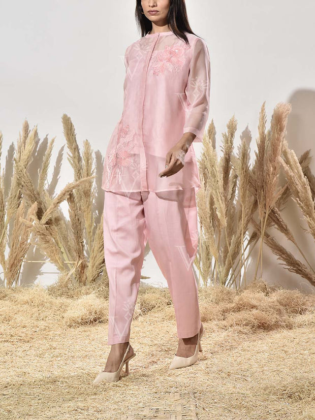 Blush Pink Organza Co Ord Set