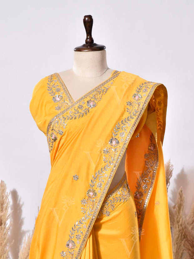 Yellow Vasansi Silk Saree