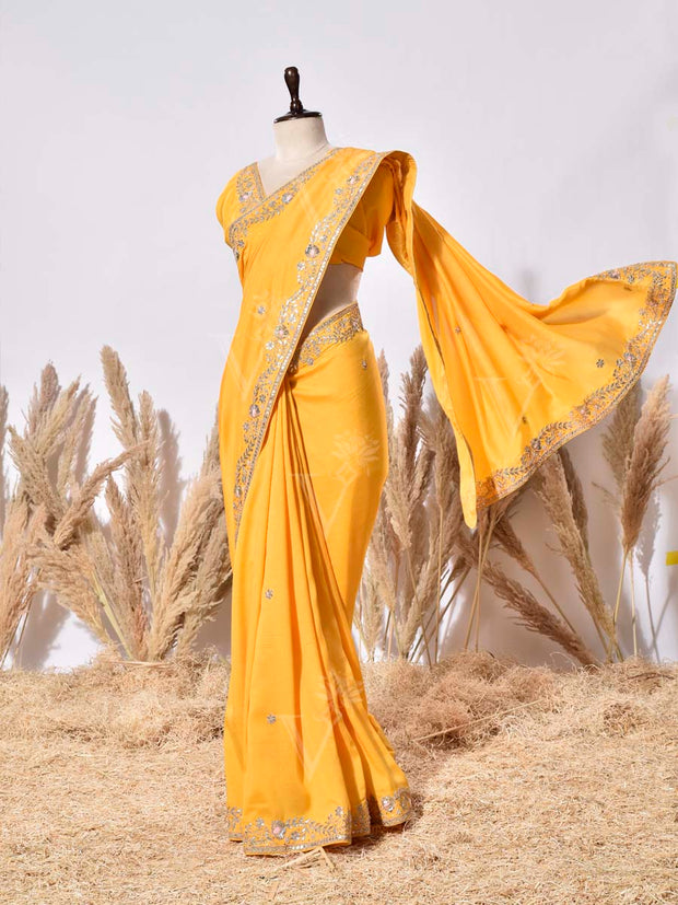 Yellow Vasansi Silk Saree
