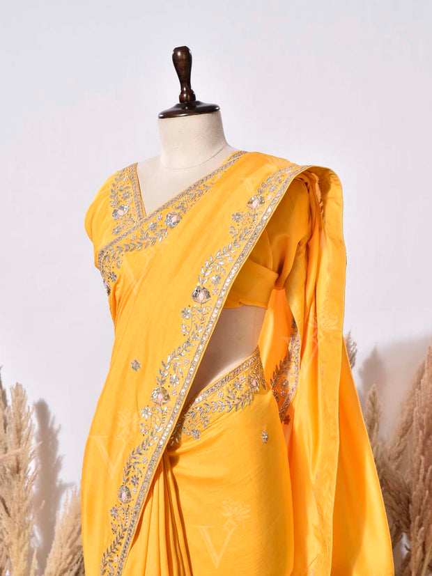 Yellow Vasansi Silk Saree