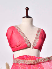 Red Gorgette Saree