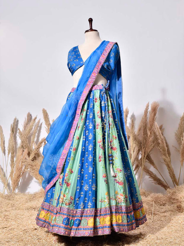 Blue Vasansi Silk Lehenga Set