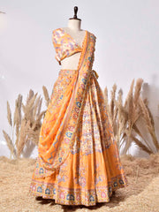 Orange Vasansi Silk Lehenga Set