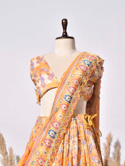 Orange Vasansi Silk Lehenga Set