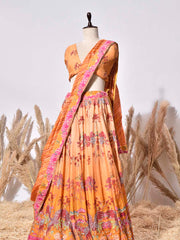 Orange Vasansi Silk Lehenga Set