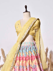 Multi Color Vasansi Silk Lehenga Set