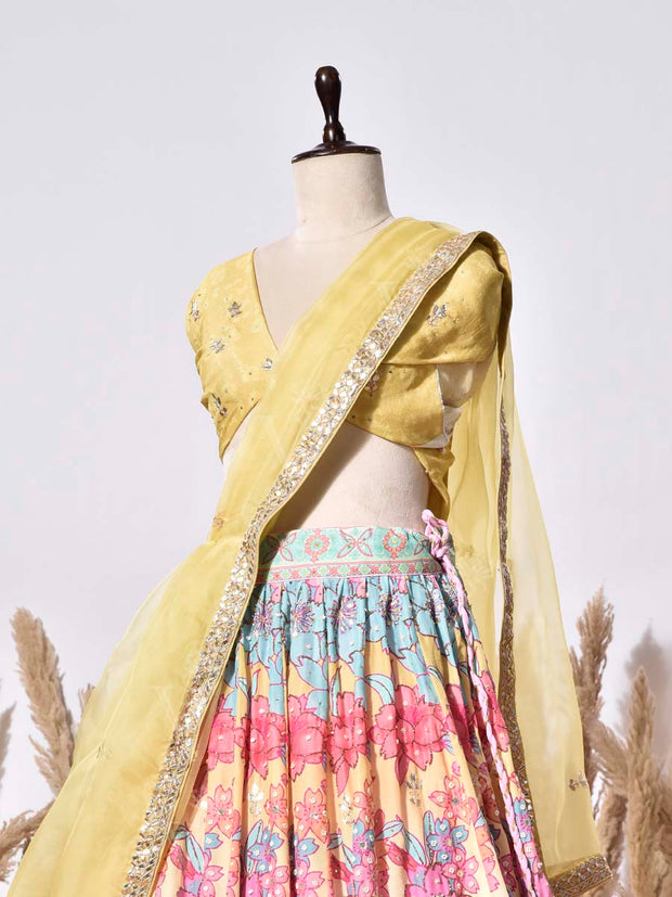 Multi Color Vasansi Silk Lehenga Set