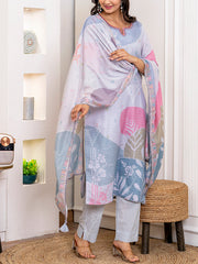 Peach Cotton Silk Kurta Set