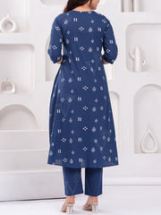Blue Cotton Kurta Set