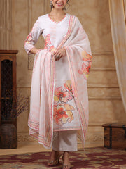 Off White Cotton Silk Kurta Set
