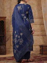 Blue Cotton Kurta Set
