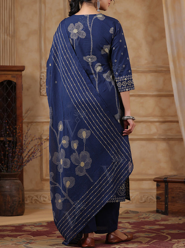 Blue Cotton Kurta Set